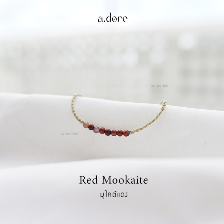 Personalized Red Mookaite Lucky Charm Bracelet