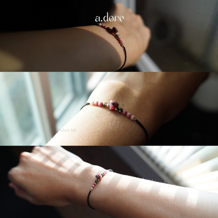Rhodonite Lucky Charm Bracelet | Natural Stone Protection and Love