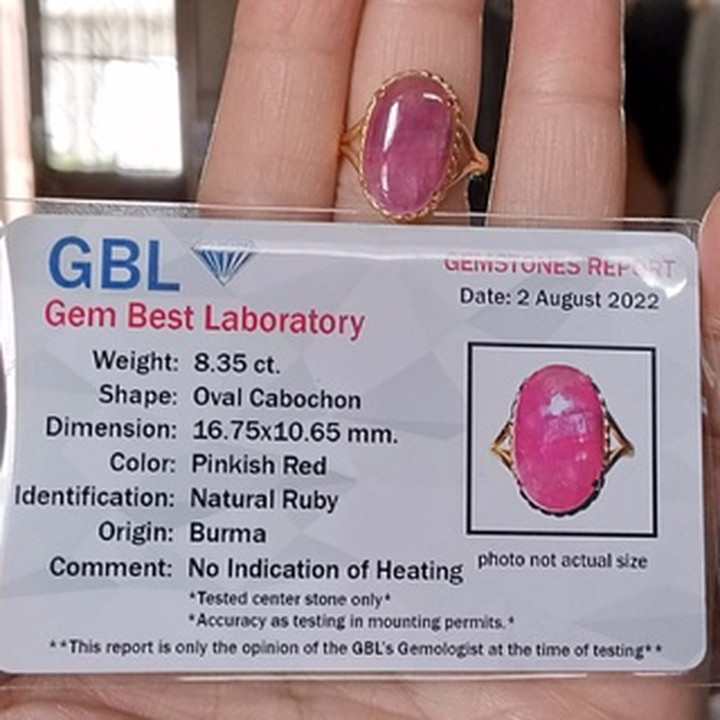 Certified Burmese Ruby - 8.35cts, Unheated and Vivid Red