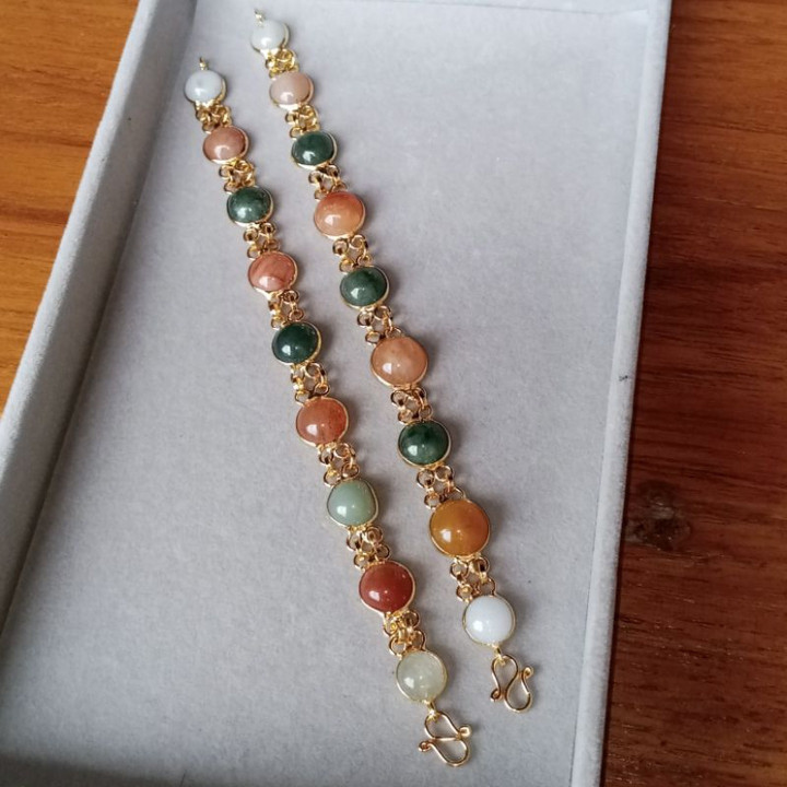 Pulsera de jade birmano auténtico | 18 cm | Estilo lujoso y elegante