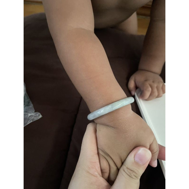 Brazalete infantil de jade birmano auténtico - Jadeíta natural