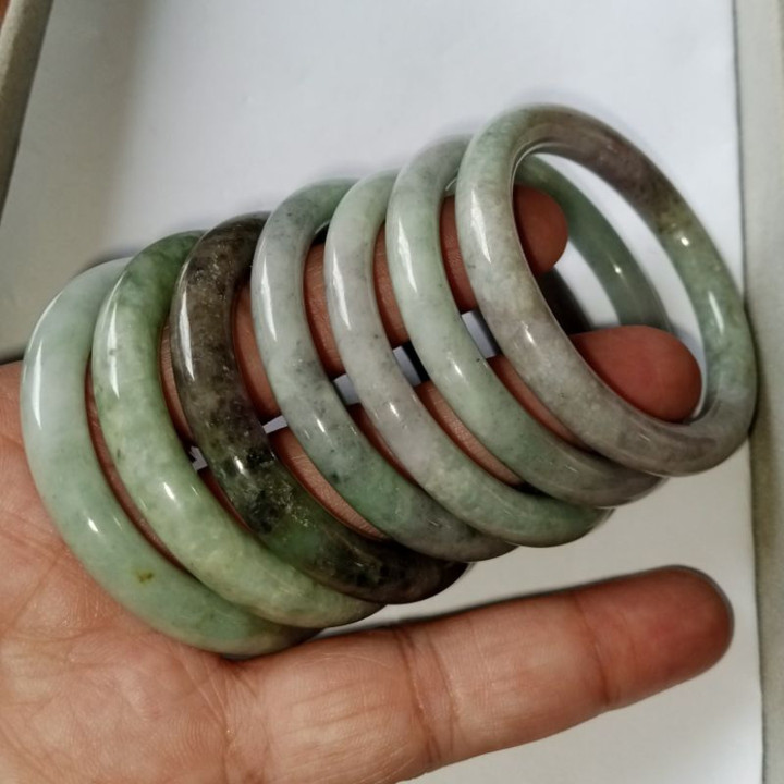 Brazalete infantil de jade birmano auténtico - Jadeíta natural