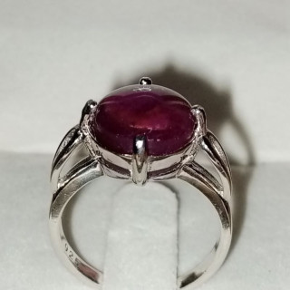 Raw Star Ruby Ring in Sterling Silver
