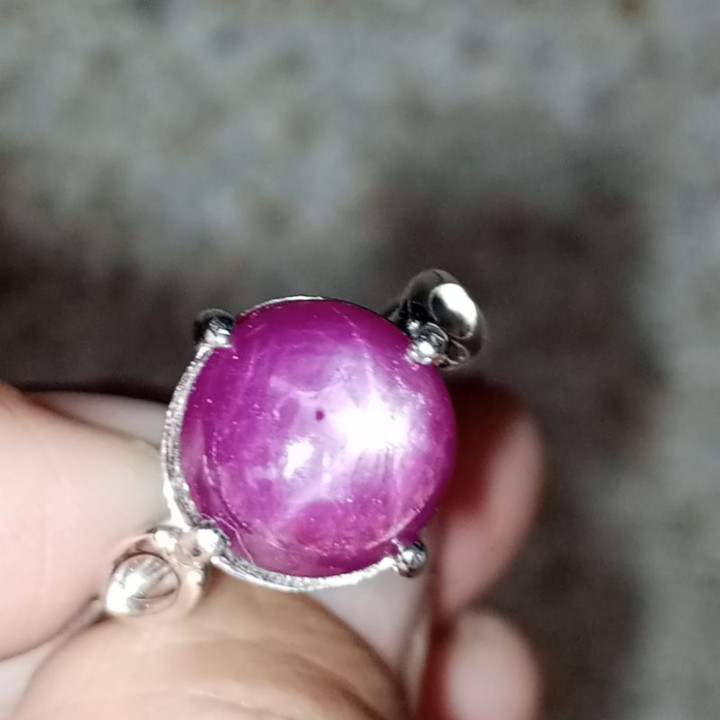 Raw Star Ruby Ring in Sterling Silver