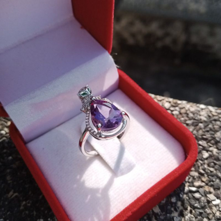 Amethyst Ring in Sterling Silver | Natural Gemstone Jewelry