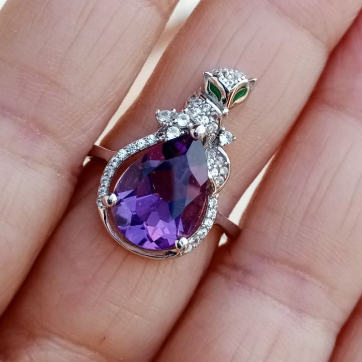 Amethyst Ring in Sterling Silver | Natural Gemstone Jewelry
