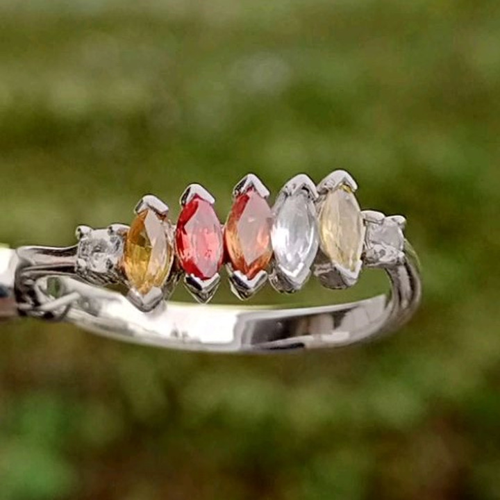 Natural Fancy Sapphire Ring | Size 60 | Sterling Silver
