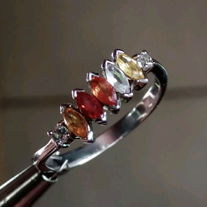 Natural Fancy Sapphire Ring | Size 60 | Sterling Silver