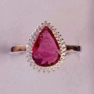 Radiant Rhodolite Garnet Ring in Sterling Silver