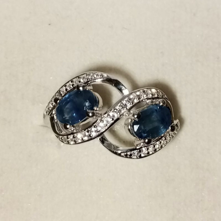 Unique Vintage Siam Sapphire Ring in Sterling Silver