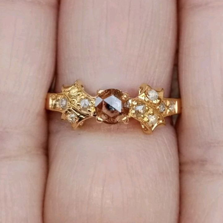 Genuine Diamond Ring in Sterling Silver (#52.5)
