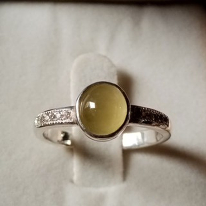 Jade Ring in Sterling Silver | Size 58 - Etsy
