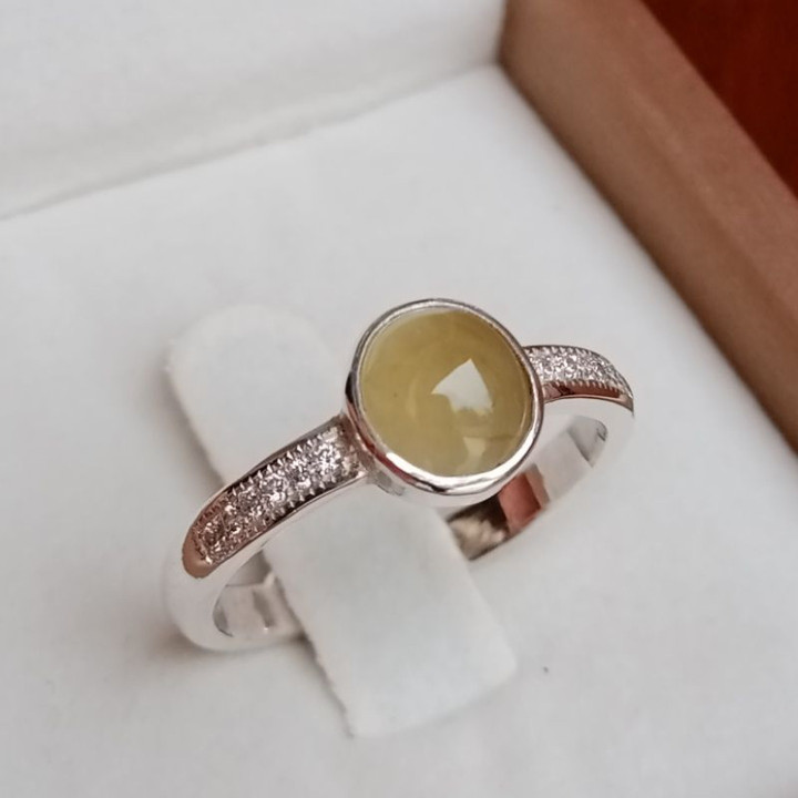 Jade Ring in Sterling Silver | Size 58 - Etsy
