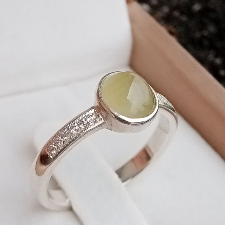 Jade Ring in Sterling Silver | Size 58 - Etsy