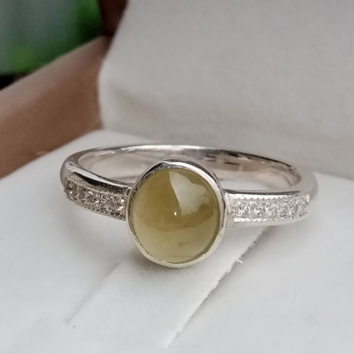 Jade Ring in Sterling Silver | Size 58 - Etsy
