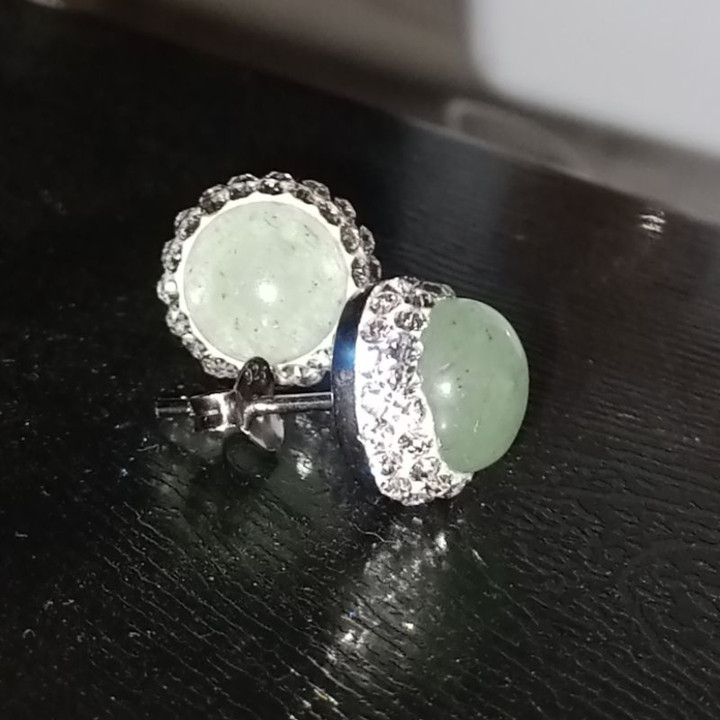 Ohrringe aus Aventurin und Sterlingsilber | Schmuck mit grünem Edelstein