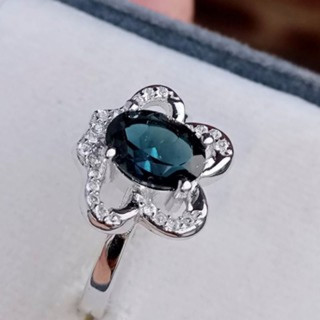 London Blue Topaz Ring in Sterling Silver (Size 5.15)