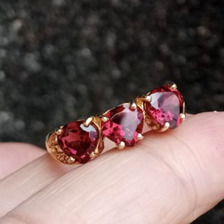 Radiant Rhodolite Garnet Ring in Sterling Silver - Size 58