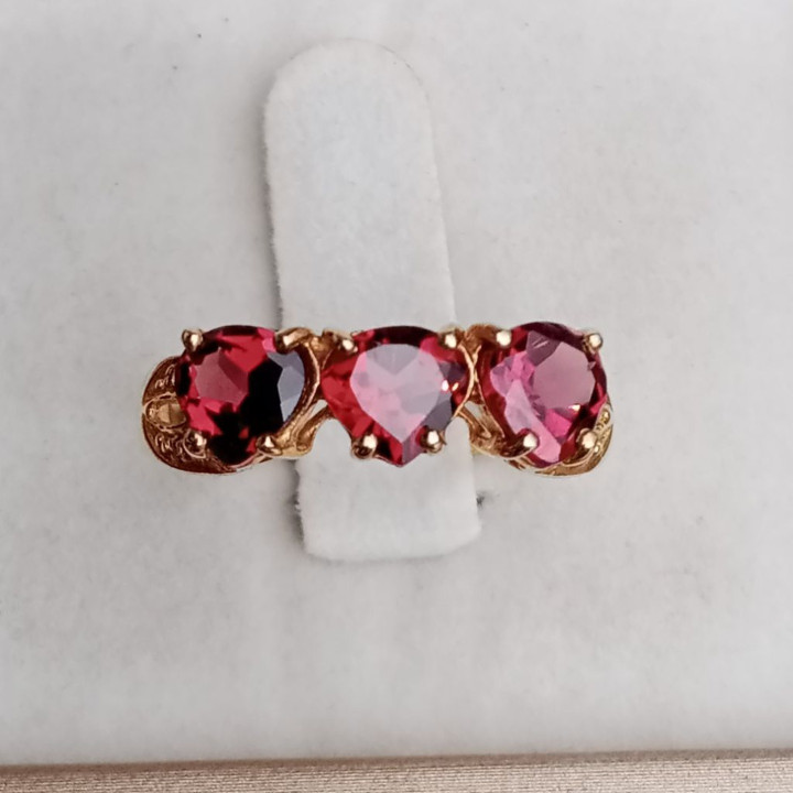 Radiant Rhodolite Garnet Ring in Sterling Silver - Size 58