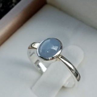 Purple-Blue Jade Ring | 925 Sterling Silver | Size 6.5