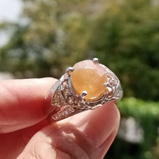 Genuine Sapphire Ring | Sterling Silver (Size 57)
