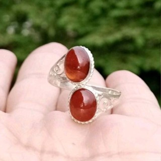 Natural Spessartite Garnet Ring in Sterling Silver (Size 54-59)
