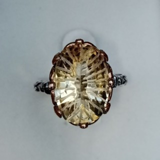 Radiant Citrine Ring in Sterling Silver | Size 60