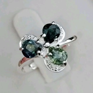 Green Sapphire Ring | Size 56 | 925 Sterling Silver