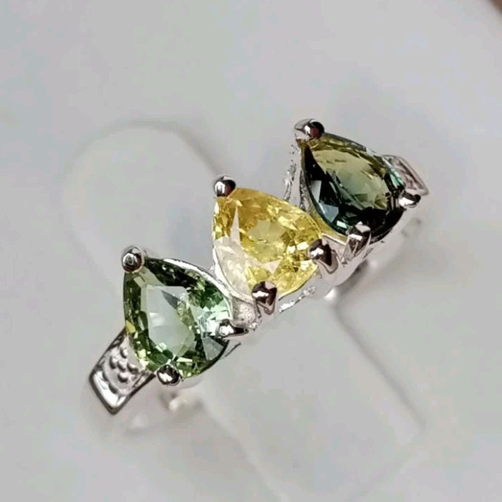 Genuine Bangkaja Sapphire Ring in Sterling Silver (#56)