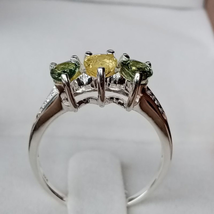 Genuine Bangkaja Sapphire Ring in Sterling Silver (#56)