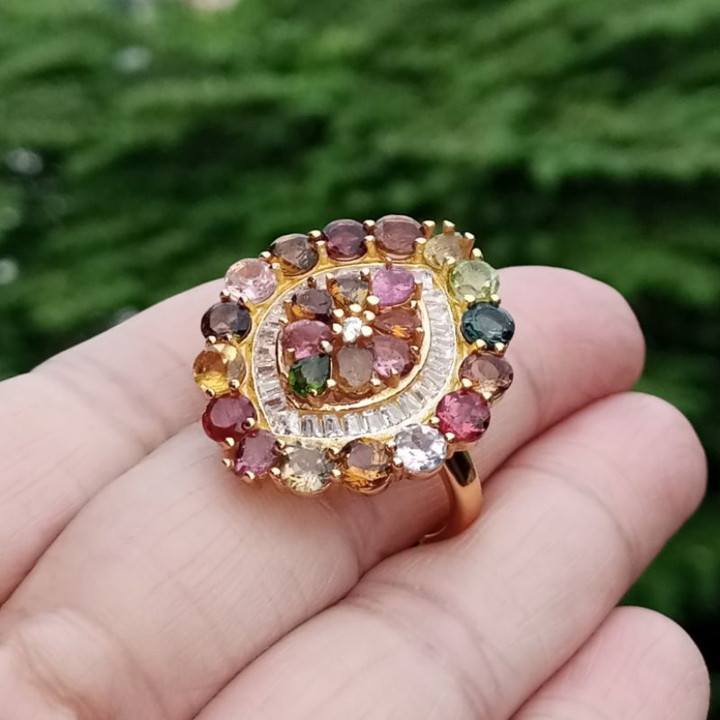 Echter Turmalinring aus Sterlingsilber (#59)