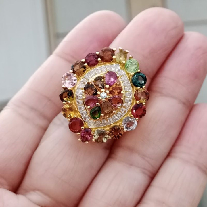 Echter Turmalinring aus Sterlingsilber (#59)