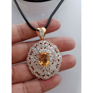 Radiant Natural Citrine Pendant - Genuine Gemstone Jewelry