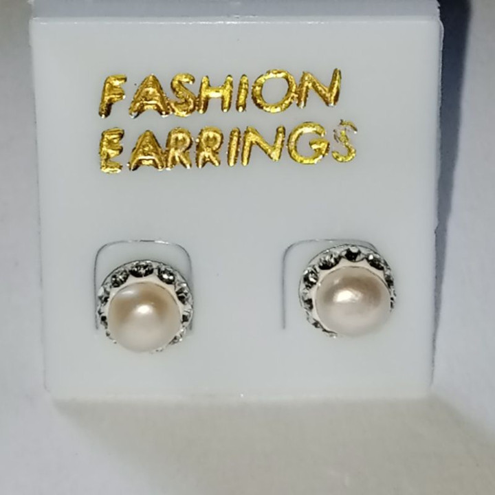 Sparkling Genuine Pearl Earrings in Sterling Silver