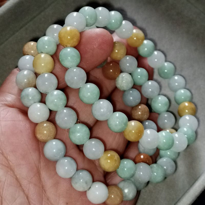 Natural Burmese Jadeite Type A Prayer Beads - 8mm