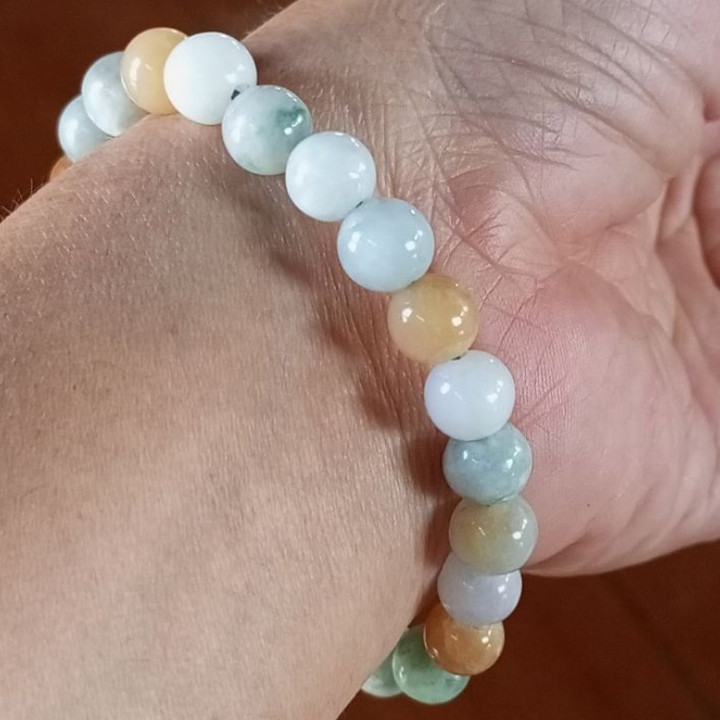 Natural Burmese Jadeite Type A Prayer Beads - 8mm