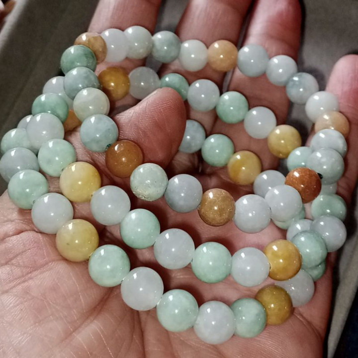 Natural Burmese Jadeite Type A Prayer Beads - 8mm