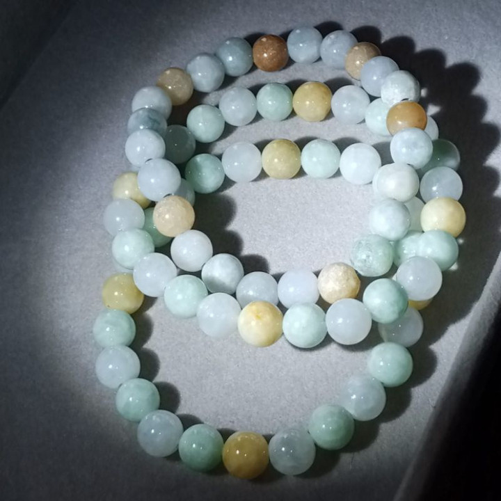 Natural Burmese Jadeite Type A Prayer Beads - 8mm