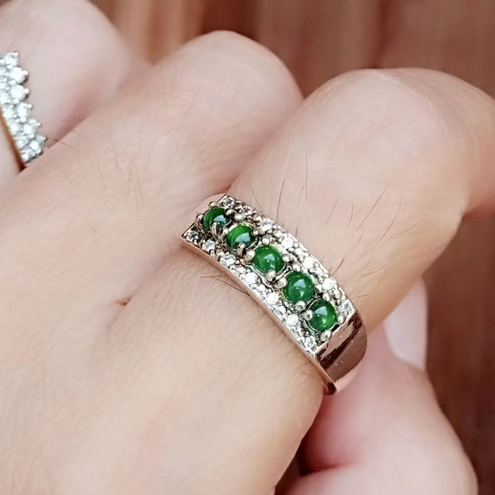 Genuine Burmese Jade Ring - Free Size Adjustable