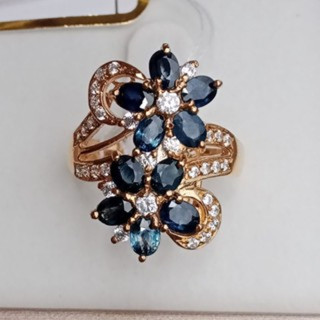 Vintage Royal Blue Sapphire Ring | Sterling Silver
