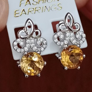 Radiant Citrine Earrings in Sterling Silver