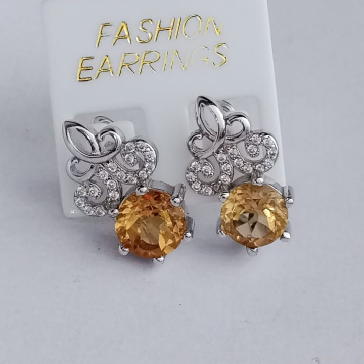 Radiant Citrine Earrings in Sterling Silver