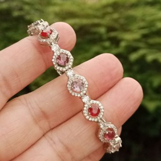Raw Spinel Bracelet | 92.5 Sterling Silver | 16-20cm