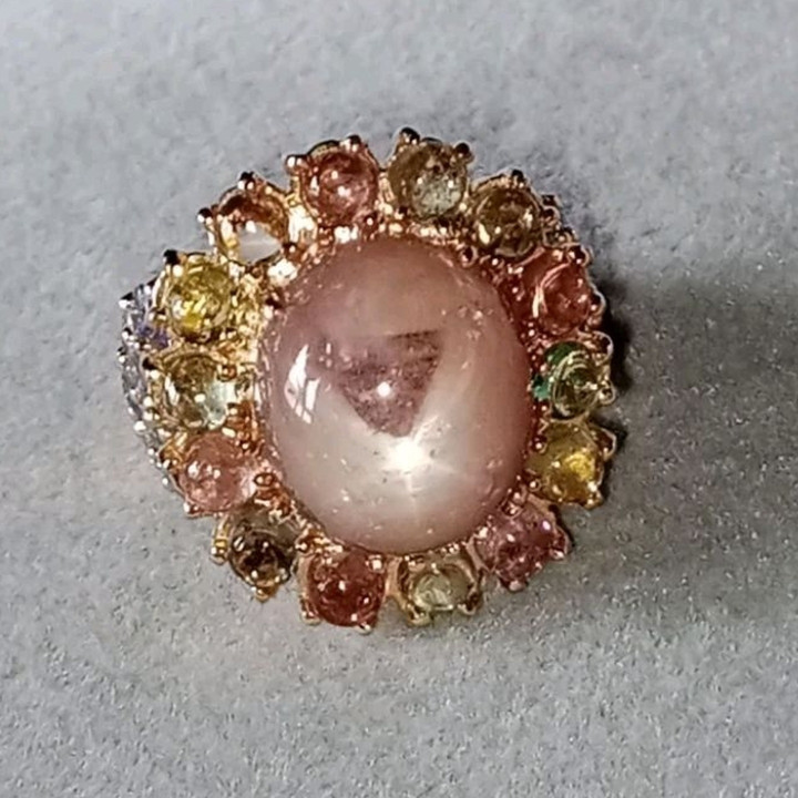 Radiant Star Ruby Ring in Sterling Silver (Size 53)