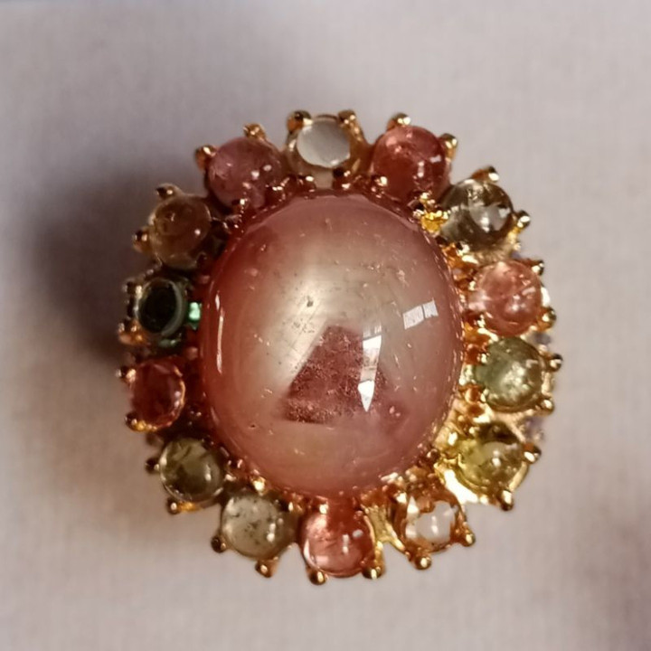 Radiant Star Ruby Ring in Sterling Silver (Size 53)