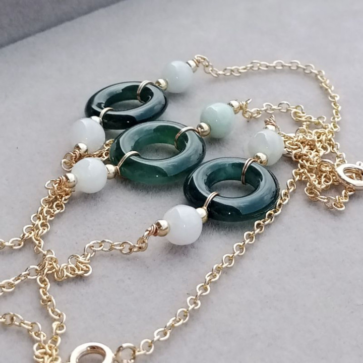 Pulsera de monedas de jade | Ajustable y elegante