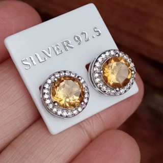Sterling Silver Citrine and Topaz Earrings