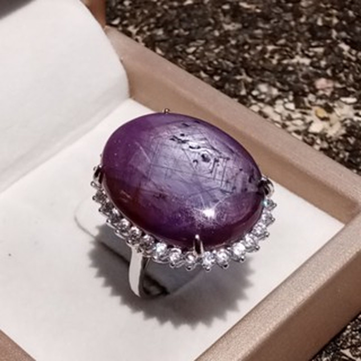 Stunning Raw Star Ruby Ring in Sterling Silver