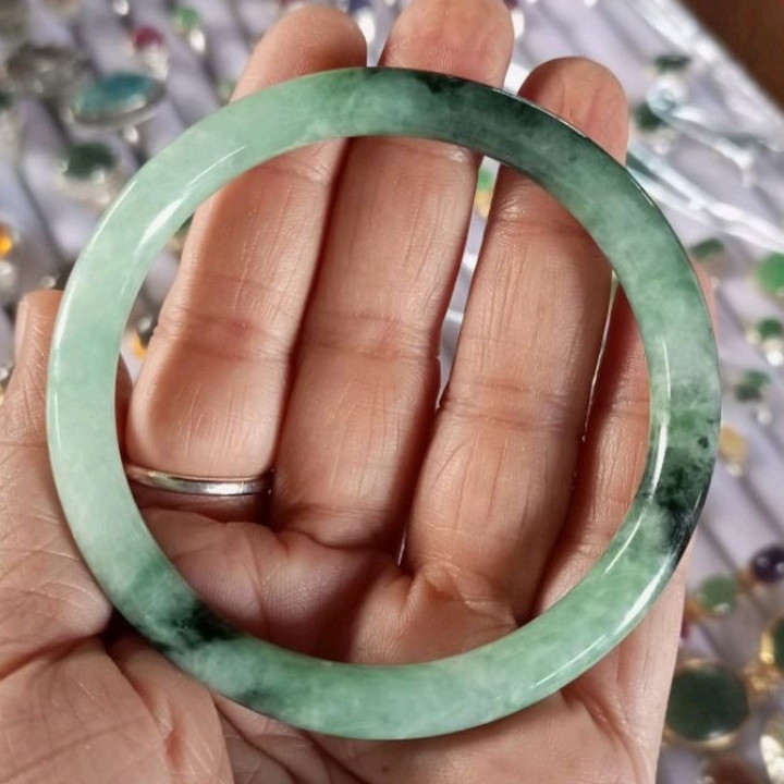 Authentic Burmese Jadeite Bangle | Natural, 57/59mm