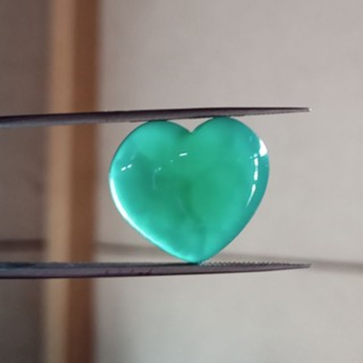 Piedra de ágata corazón verde - Natural, 16,05 quilates